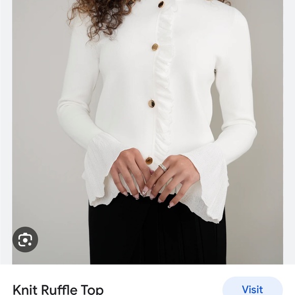 ALEEZA PARIS SATIN RUFFLE BLOUSE - Picture 1 of 5